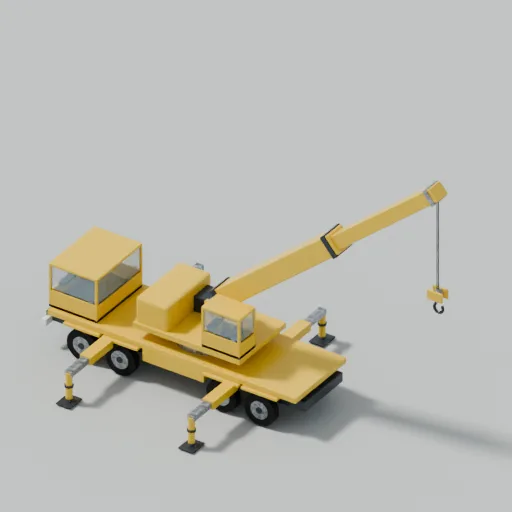 Mobile crane, 3D model preview