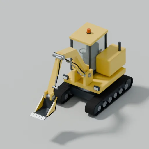 Mini excavator, 3D model preview