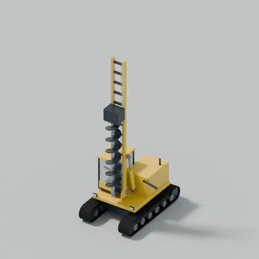 Piling rig, 3D model preview
