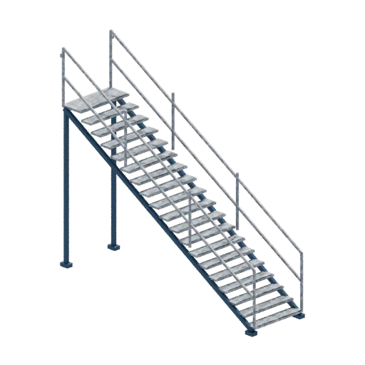 Cabin external stair, 3D model preview