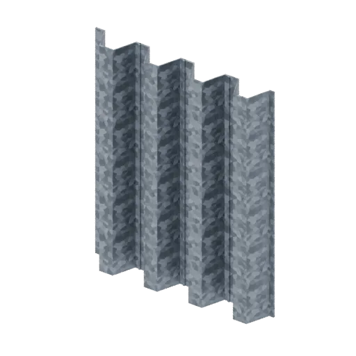 Sheet pile straight, 3D model preview