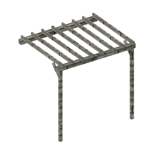 Courtyard pergola, 3D model preview