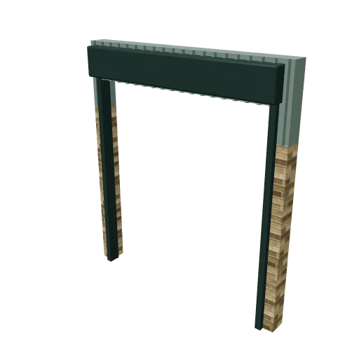 Industrial shutter frame low brick, 3D model preview