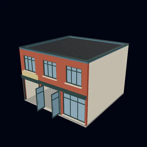 Workshop front, 3D model preview