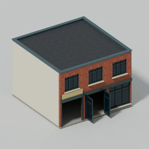 Workshop front, 3D model preview
