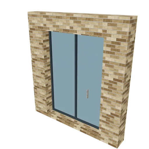 Balcony door, 3D model preview
