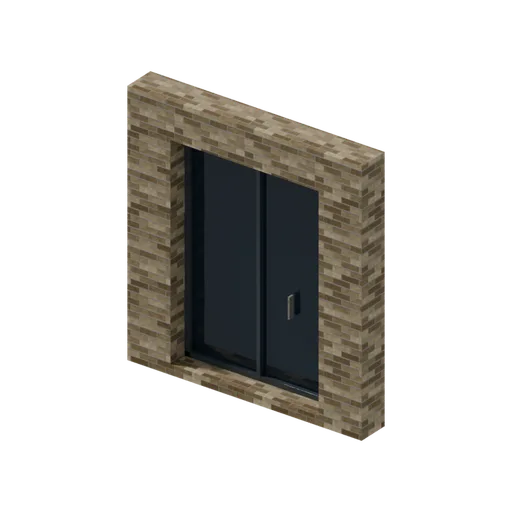 Balcony door, 3D model preview