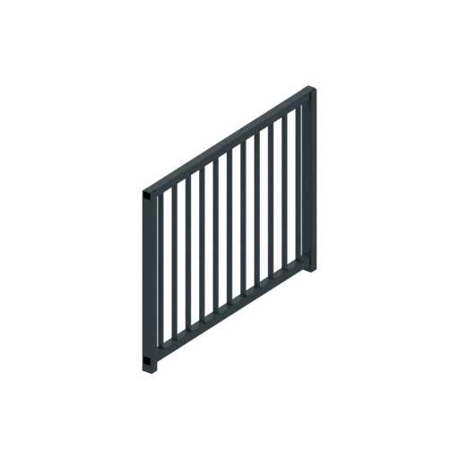 Balcony side rail, 3D model preview