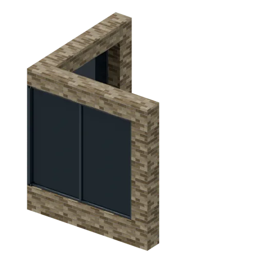 Corner window (left hand), 3D model preview
