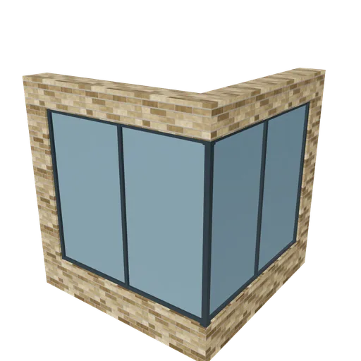 Corner window right, 3D model preview