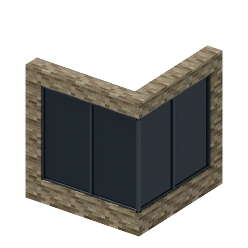 Corner window (right hand), 3D model preview