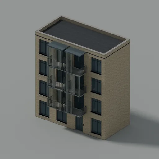 Screened housing block, 3D model preview