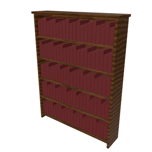 Library bookcase, 3D model preview