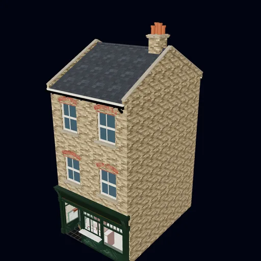 Bakery with serving hatch, 3D model preview