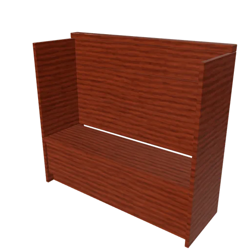 Bench high back, 3D model preview