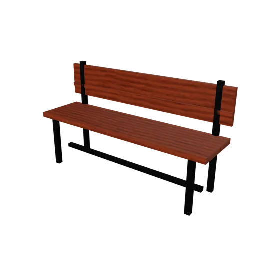 Bench plain, 3D model preview