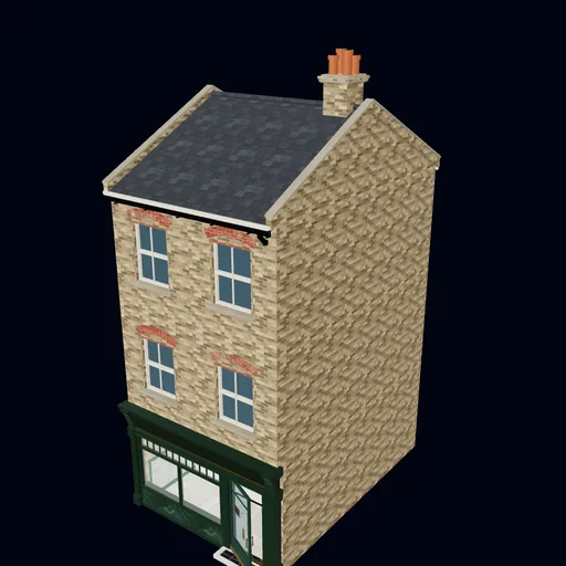 Butcher with chiller counters, 3D model preview