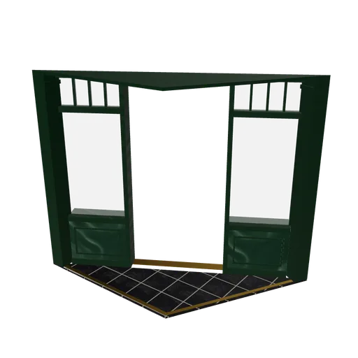 Corner entrance splayed 120, 3D model preview