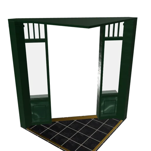 Corner entrance splayed, 3D model preview