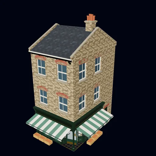 Corner grocery, 3D model preview
