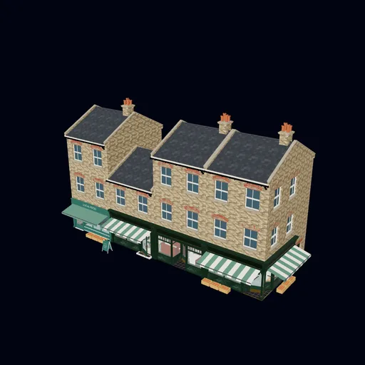 London heritage shops and cafés: High-street parade, rendered preview