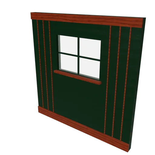 Shelter end wall, 3D model preview