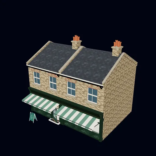 Two-bay caff, 3D model preview