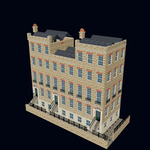 Georgian street segment, 3D model preview