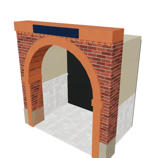 Mansion entrance portal, 3D model preview