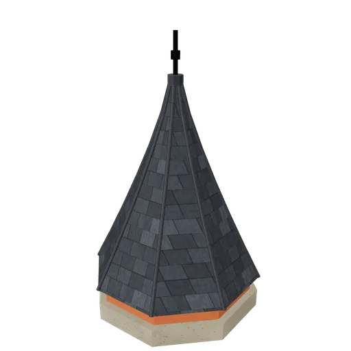 Mansion turret cap, 3D model preview
