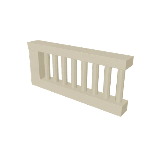 Stucco balustrade, 3D model preview