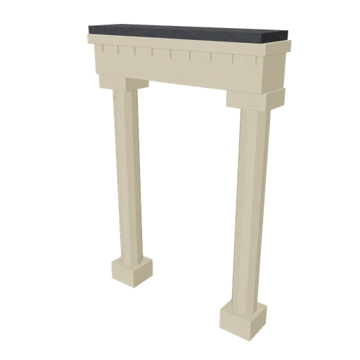 Stucco portico, 3D model preview