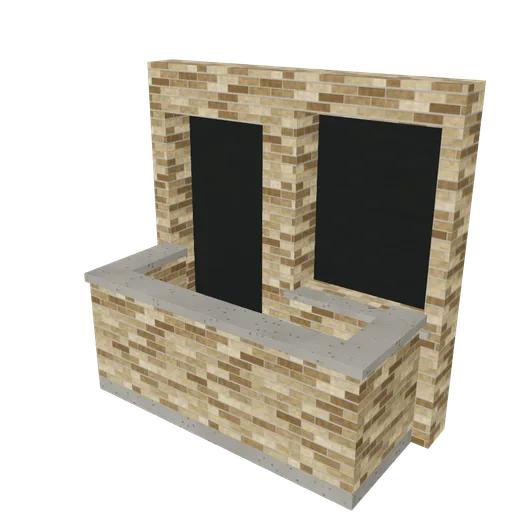 Estate balcony bay, 3D model preview