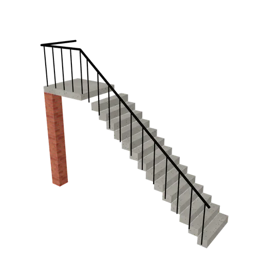 Maisonette external stair, 3D model preview