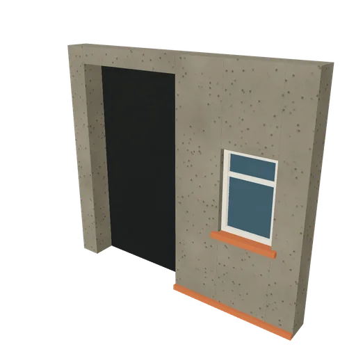 Maisonette upper door bay, 3D model preview