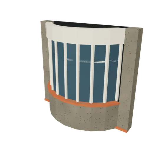 Semi bay bow first, 3D model preview