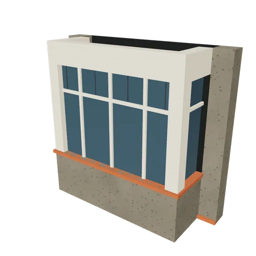 Semi bay rect first, 3D model preview