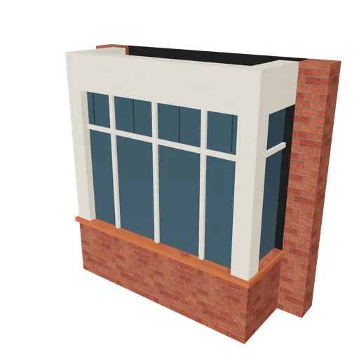 Semi bay rect ground, 3D model preview