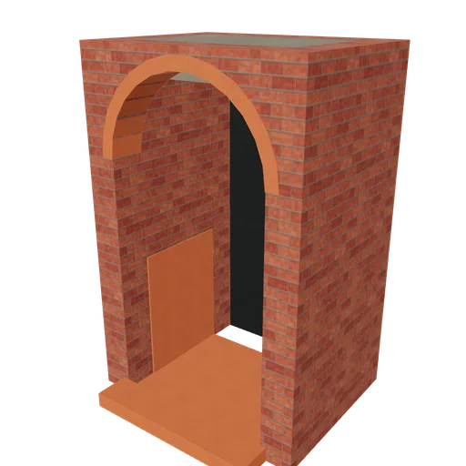 Semi door porch, 3D model preview