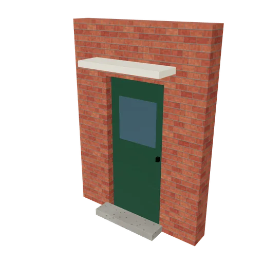Semi flank ground door, 3D model preview