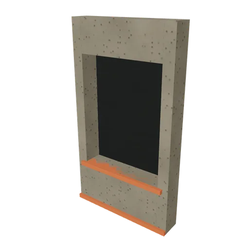 Semi wall window first, 3D model preview