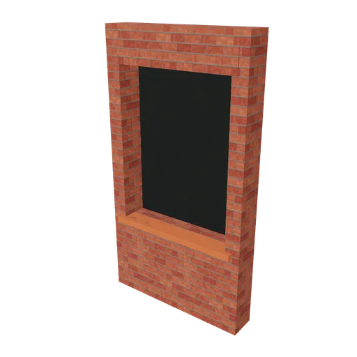 Semi wall window ground, 3D model preview