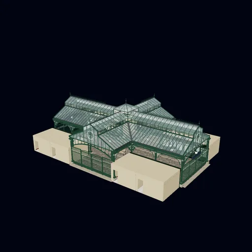 Arcade with a central crossing, 3D model preview