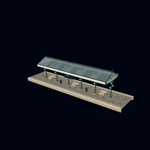 Island platform canopy, 3D model preview