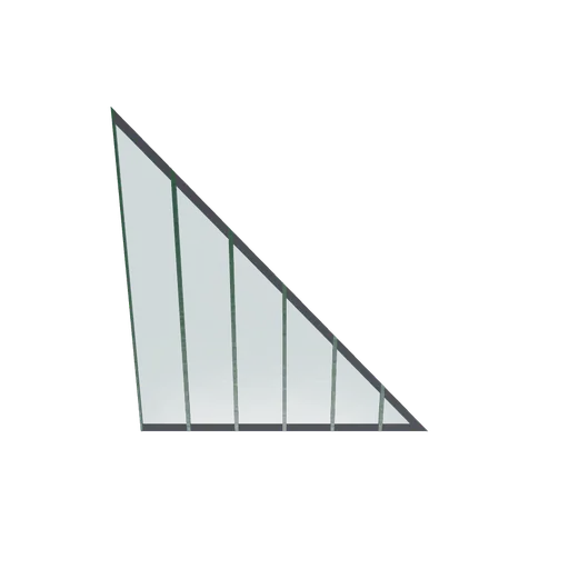 Roof hip side glazed (right hand), 3D model preview