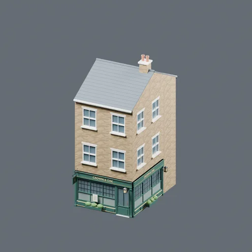 London pubs: Corner pub, rendered preview