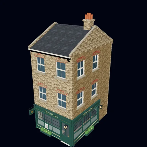 London pubs: Corner pub, rendered preview