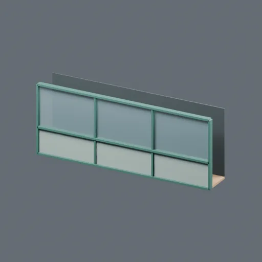 Glazing plain display, 3D model preview