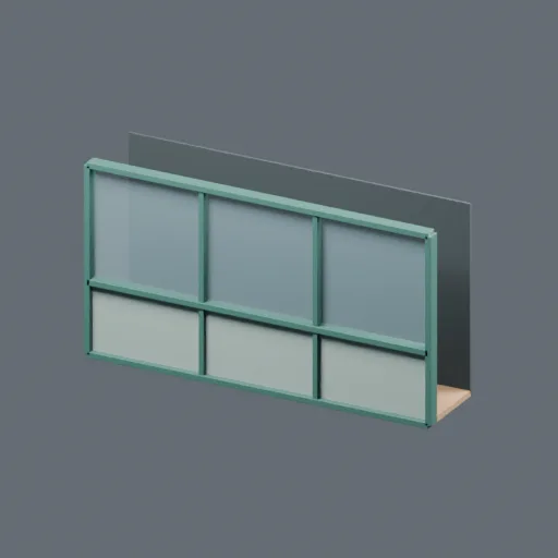 Glazing plain entry, 3D model preview