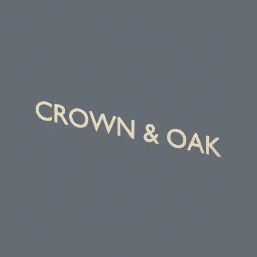 Lettering crown and oak, 3D model preview